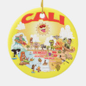 CALI Sunny California Runde Keramik Ornament (Hinten)