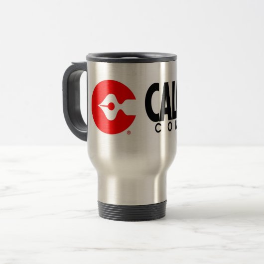 Caliber Comic XL Logo Reise Schlamm Reisebecher (Vorderseite Links)