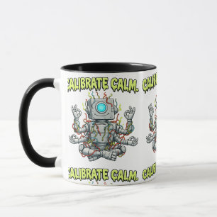 Calibrate Calm: Lustiger Meditations-Roboter-Yoga Tasse