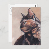 Calico American Shorthair Cat Postcard Postkarte (Vorne/Hinten)