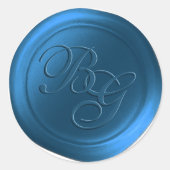 Calico Blue Double Monogram Wax Siegel Stickers (Vorderseite)
