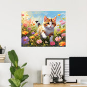 *~* Calico Blume Kitty 5:4 Kitten Cat AP68 Poster (Heimbüro)