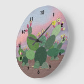 Calico Cactus Große Wanduhr (Winkel)