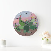 Calico Cactus Große Wanduhr (Zuhause)