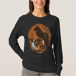 Calico Cat and Black Cat Grungy Art T-Shirt