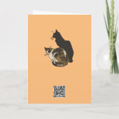 Calico Cat and Black Cut Cut Out Karte (Rückseite)