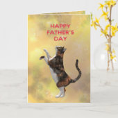 Calico Cat and Father's Day Karte (Gelbe Blume)