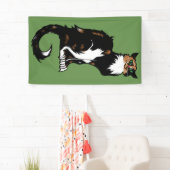 Calico Cat Art "Le Chat Noir" Banner (Insitu)