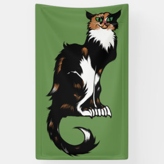 Calico Cat Art "Le Chat Noir" Banner