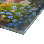 Calico Cat auf Blumenporch Cotattecore Schneidebrett (Ecke)