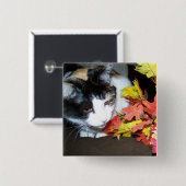 Calico Cat Autumn Herbstlaubs Button (Vorne & Hinten)