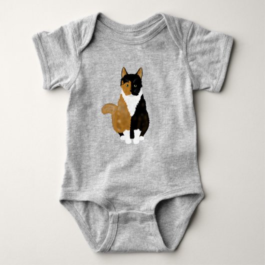 Calico Cat Baby Bodysuit Baby Strampler (Vorderseite)