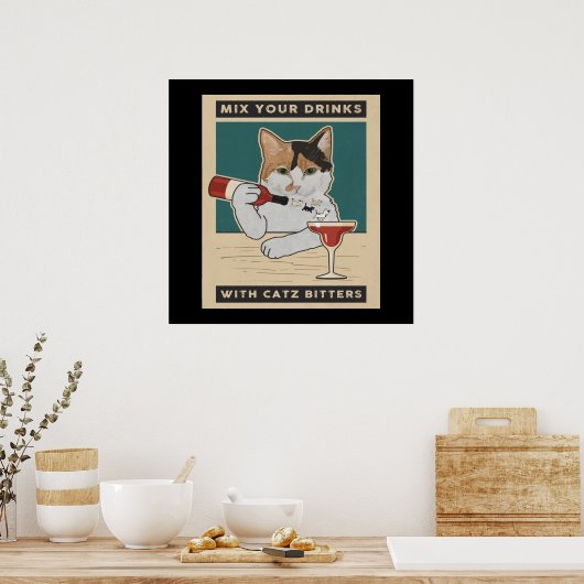 Calico Cat Barkeeper Poster (Küche)