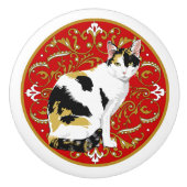 Calico Cat Baroque Keramikknauf (Vorderseite)