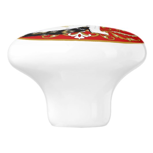 Calico Cat Baroque Keramikknauf (Seitenansicht)