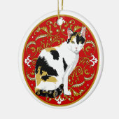 Calico Cat Baroque Keramikornament (Links)