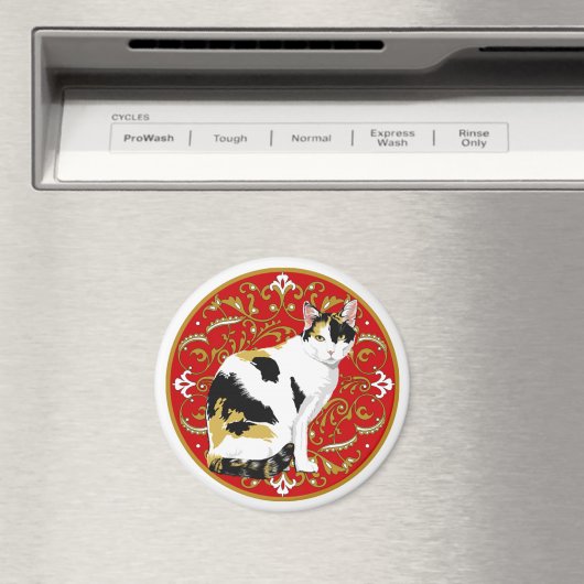 Calico Cat Baroque Magnet (In Situ (Geschirrspüler))