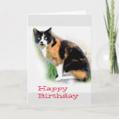 Calico cat Birthday Karte (Vorderseite)