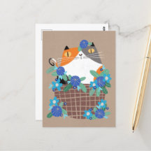 Calico Cat & Blume
