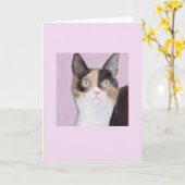 Calico Cat Card Karte (Gelbe Blume)