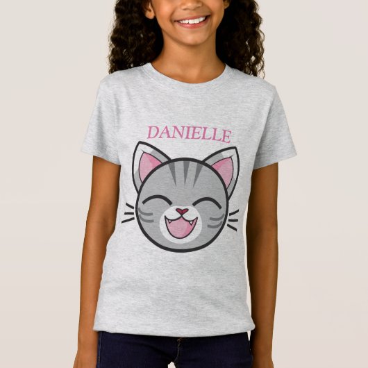 Calico Cat Cartoon T-Shirt (Vorderseite)