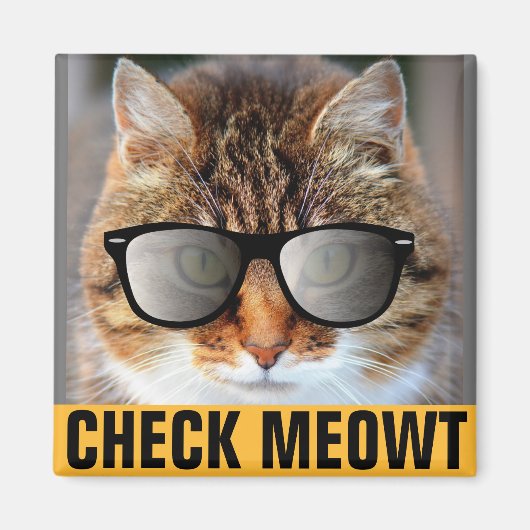 CALICO CAT, CHECK MEOWT MAGNETS MAGNET (Vorne)