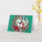 Calico Cat Christmas Karte (Gelbe Blume)