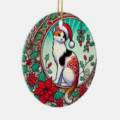 Calico Cat Christmas Keramik Ornament (Rechts)
