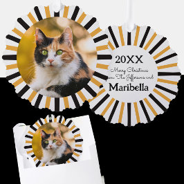 Calico Cat Christmas Ornament Karte