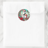 Calico Cat Christmas Runder Aufkleber (Tasche)