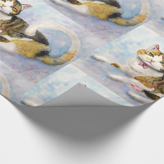 CALICO CAT CHRISTMAS WRAPPPAPIER GESCHENKPAPIER (Ecke)