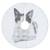 Calico Cat Comic Halftone Polyester Weihnachtsbaumdecke (Vorderseite)