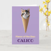 Calico Cat Cone Karte (Gelbe Blume)