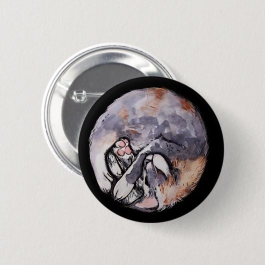 Calico Cat Cuddle Caturday Cats verdünnen Button (Vorne & Hinten)