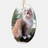 Calico Cat Custom Christmas Keramikornament (Links)
