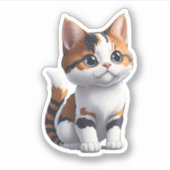 Calico Cat Custom-Cut Vinyl Sticker (Vorderseite)
