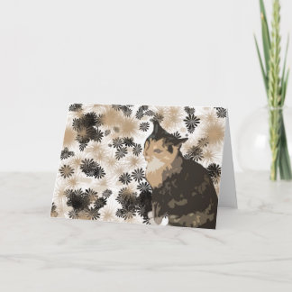 Calico Cat Design Blank Greeting Cards Karte