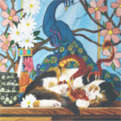 Calico Cat Dragon Red Aufkleber (Vorderseite)