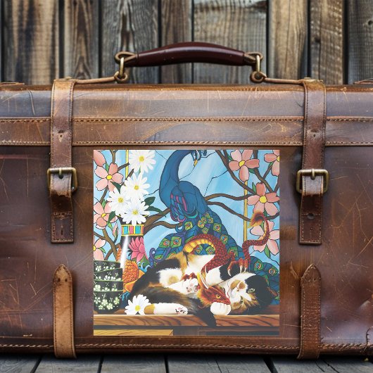 Calico Cat Dragon Red Aufkleber