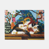 Calico Cat Dragon Red Fußmatte (Vorderseite)