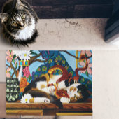 Calico Cat Dragon Red Fußmatte