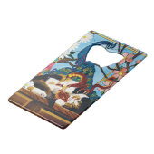 Calico Cat Dragon Red Geldbeutel Flaschenöffner (Vorderseite Schrägansicht)