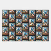 Calico Cat Dragon Red Geschenkpapier Set (Vorderseite)