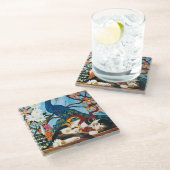 Calico Cat Dragon Red Glasuntersetzer (Schrägansicht)