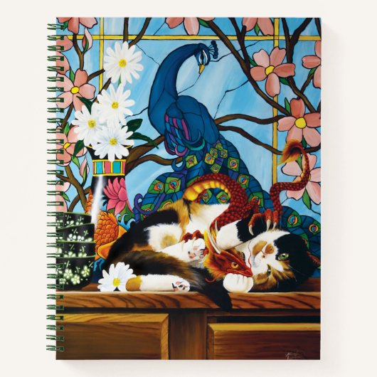 Calico Cat Dragon Red Notizblock (Vorderseite)