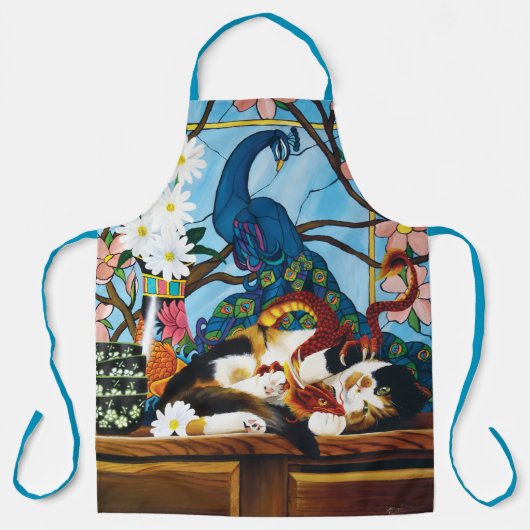 Calico Cat Dragon Red Schürze (Vorderseite)