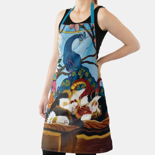 Calico Cat Dragon Red Schürze (InSitu)