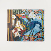 Calico Cat Dragon Red Wandteppich (Vorderseite (Horizontal))