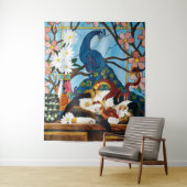 Calico Cat Dragon Red Wandteppich (Beispiel)