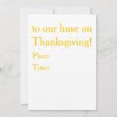 Calico Cat Erntedank zum Abendessen Einladung (Rückseite)